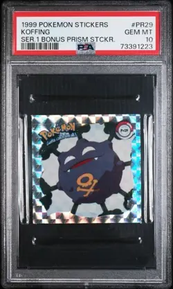 PSA 10 1999 KOFFING POKEMON STICKERS SERIES 1 BONUS PRISM STICKERS #PR29 - Image 1