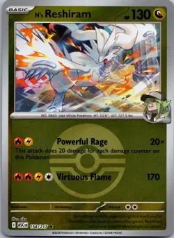 N's Reshiram (Poke Ball) 154/217 Rare Ascended Heroes Pokemon Reverse Holo NM/M - Image 1