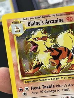 Pokemon TCG Blaine's Arcanine Holo Rare Card 1/132 Gym Challenge LP/MP Swirl - Image 2