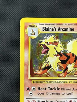 Pokemon TCG Blaine's Arcanine Holo Rare Card 1/132 Gym Challenge LP/MP Swirl - Image 3