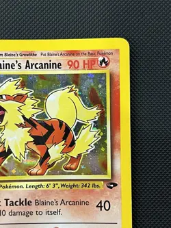 Pokemon TCG Blaine's Arcanine Holo Rare Card 1/132 Gym Challenge LP/MP Swirl - Image 4