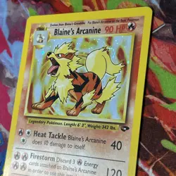 Pokemon TCG Blaine's Arcanine Holo Rare Card 1/132 Gym Challenge Vintage - Image 4