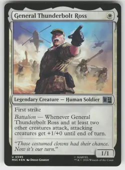 General Thunderbolt Ross 595 Commander: Marvel Super Heroes MTG Foil NM - Image 1