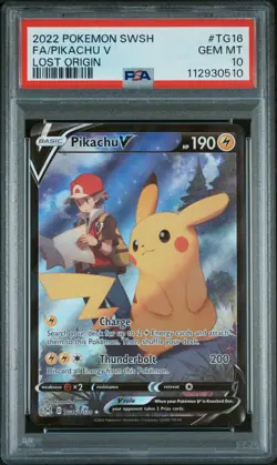 PSA 10 PIKACHU V TG16/TG30 | Lost Origin Full Art Pokemon Card - Image 1