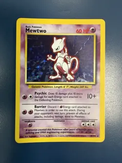 Pokemon TCG Base Set Mewtwo Holo Card 10/102 Vintage Rare 1999 Near Mint - Image 1