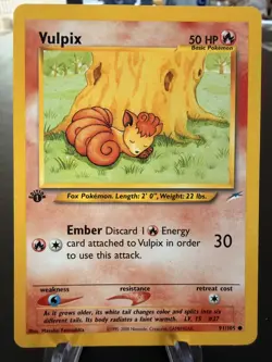 Vulpix 91/105 Neo Destiny 1st Edition Vintage Pokemon Card 2002 WOTC Common LP - Image 1