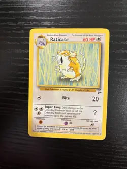 Pokemon Raticate 058/130 Base Set 2 Regular Card English 2000 WOTC - Image 1