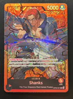 Shanks OP09-001 ONE PIECE Tcg Card Game NM RED Leader - Image 1