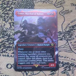 MTG Foil Borderless LOTR: Tales of Middle-earth LTR Eomer, Marshal of Rohan MINT - Image 1