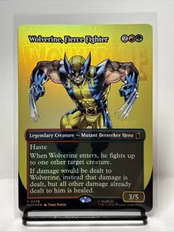 Wolverine, Fierce Fighter (Foil) [Borderless] Marvel Super Heroes 0378 Rare MTG - Image 1