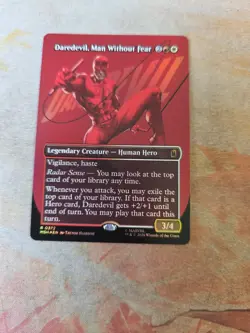 Daredevil, Man Without Fear (0372) Borderless FOIL Marvel's Super Heroes MTG NM - Image 1