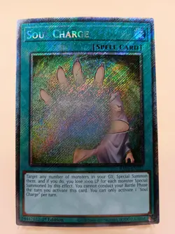Yugioh! Soul Charge - RA04-EN222 - Platinum Secret Rare - 1st Edition Near Mint, - Image 1