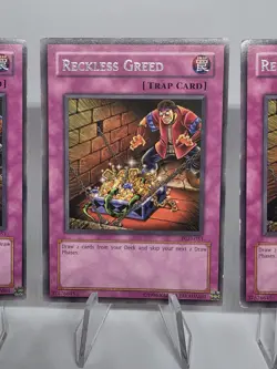 YuGiOh Reckless Greed PGD-051 Rare Full Playset x3 Exodia FTK! Vintage! TCG - Image 3