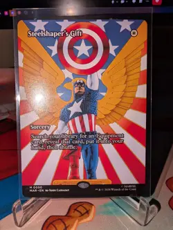 MTG Steelshaper's Gift M 0050 Marvel Captain America Full Art Mythic Rare NM - Image 1