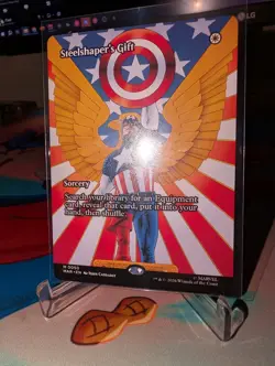 MTG Steelshaper's Gift M 0050 Marvel Captain America Full Art Mythic Rare NM - Image 3