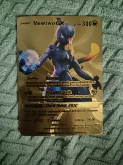Pokemon Card Mewtwo GX Full Art 300HP Gold Foil Fan Art - Image 1