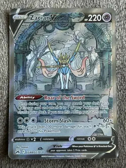 Zacian V GG48/GG70 Crown Zenith: Galarian Gallery Holo Card Pokemon TCG NM - Image 1