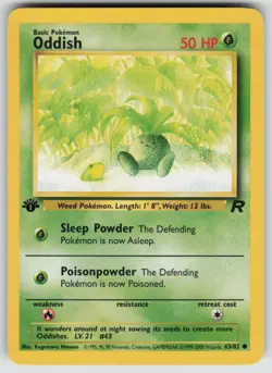 Oddish 63/82 Common Team Rocket Pokemon 1st Edition Lightly Played - Image 1