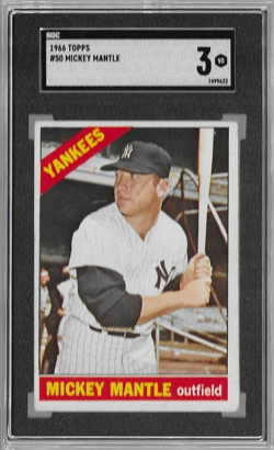 1966 Topps Mickey Mantle #50 SGC 3 New York Yankees Baseball Card - Image 1