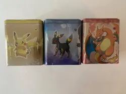 2022 Pokemon Sealed Stacking Tins Lot of 3 - Fire, Darkness, and Electric - Image 1
