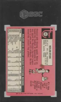 1969 Topps #533 Nolan Ryan SGC 3 VG. New York Mets - Image 2