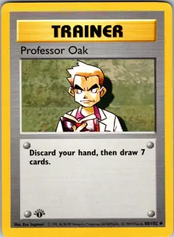 Professor Oak 088/102 Base Set (Shadowless) Pokemon LP 1st Edition - Image 1