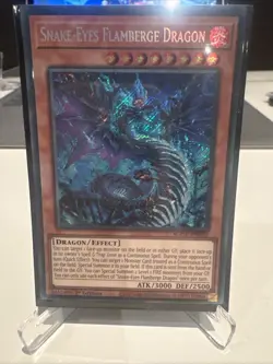YuGiOh Snake-Eyes Flamberge Dragon Secret Rare 1st Edition AGOV-EN010 - Image 1