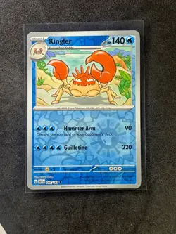 Kingler 099/165 Uncommon 151 Pokemon Reverse Holo Near Mint - Image 1