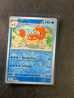 Kingler 099/165 Uncommon 151 Pokemon Reverse Holo Near Mint - Image 1