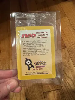 SEALED New Entei 34 Black Star Movie Promo Reverse Holo Neo Pokemon Card - Image 1