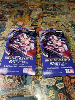 (2 Pack) One Piece Card Game OP-14 The Azure Sea's Seven Sleeved Booster - Image 1