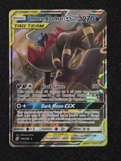 Pokemon TCG Umbreon & Darkrai GX 125/236 Unified Minds TAG TEAM GX Holo NM - Image 1