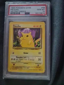 1999 Pokemon Base Set PIKACHU #58 - Yellow Cheeks WOTC - PSA 10 - Image 1