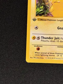 1999 Pokemon Base Set Shadowless 1st Edition Yellow Cheeks Pikachu 58/102 LP-/MP - Image 5