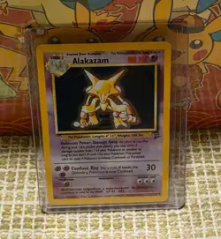 Alakazam Base Set 2 1/130 Holo Perfect Swirl LP+/NM- Rare Vintage Pokemon Card - Image 1