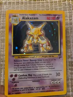 Alakazam Base Set 2 1/130 Holo Perfect Swirl LP+/NM- Rare Vintage Pokemon Card - Image 2