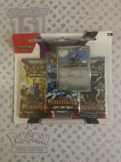 Pokemon TCG: Paldea Evolved 3 Pack Blister - Varoom - Scarlet And Violet - Image 1