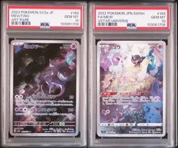 PSA10 Mewtwo AR 183/165 Mew AR 183/172 Sequential Set 151 vstar Pokemon Japanese - Image 1