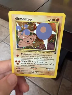 Pokemon TCG Hitmontop Neo Discovery Holo Rare Card 3/75 NM/LP Condition - Image 2