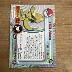 Abra #63 Flames Black Logo Topps Holo Foil TV Animation Pokemon Card - Image 2
