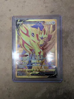 Zamazenta V 212/202 Sword & Shield Base Set Gold Secret Rare Card NM Condition - Image 1