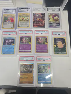 Pokemon Tcg Lot Of 10 Graded Cards, Mew, Pikachu Psa 7-9 - Image 1