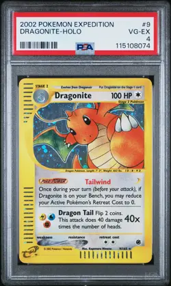 DRAGONITE E-Card Expedition Base Set Holo Rare #9 PSA 4 Vintage Pokemon - Image 1