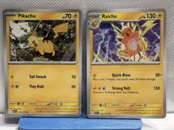 Pikachu 055/217 & Raichu 056/217 Ascension Pokemon Cards NM - Image 1