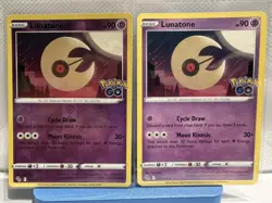 Lunatone 034/078 Reverse Holo & Common Pokemon GO Cards LP - Image 1