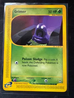 Pokemon Cards: Aquapolis Common: Grimer 79/147 - Image 1