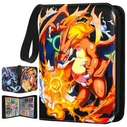 400Pcs Card Pocket Binder with 4 Pocket Trading Cards Album Folder Pokemon - Image 1