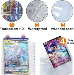 400Pcs Card Pocket Binder with 4 Pocket Trading Cards Album Folder Pokemon - Image 3