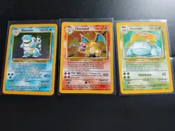 Pokemon cards Base Set trio Charizard Blastoise Venusaur NM Holo English 4/102 - Image 1