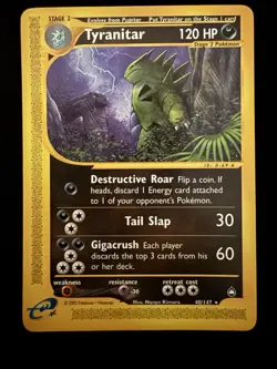 Pokemon Tyranitar 40/147 Aquapolis Rare E-Reader 2002 NM/MINT LOOK 🔥 - Image 1